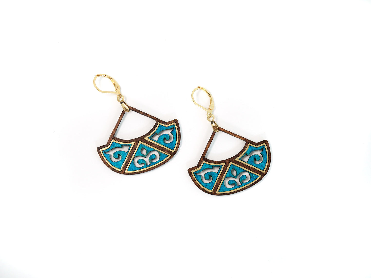 Jasmin Hand-Painted Earrings - Turquoise