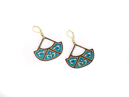 Jasmin Hand-Painted Earrings - Turquoise