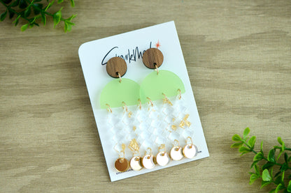 Jelly Frosted Drop Earrings - Lime Green
