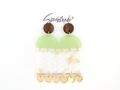 Jelly Frosted Drop Earrings - Lime Green