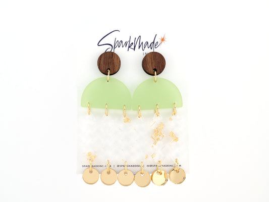 Jelly Frosted Drop Earrings - Lime Green