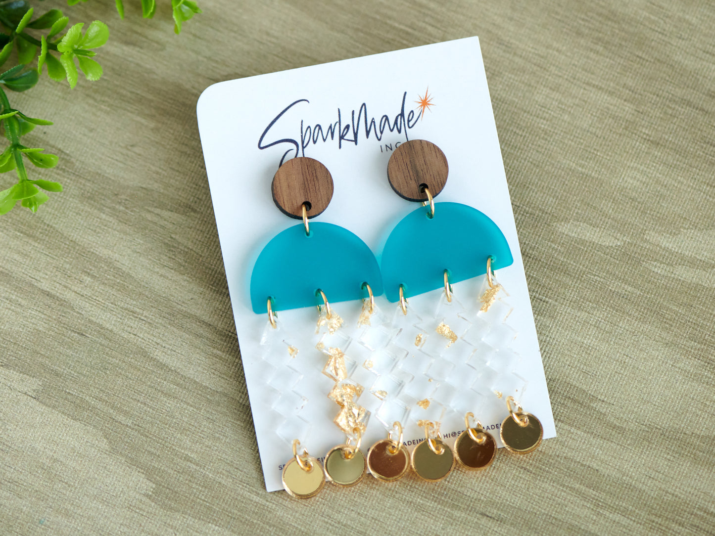 Jelly Frosted Drop Earrings - Teal