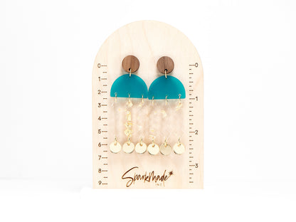 Jelly Frosted Drop Earrings - Teal