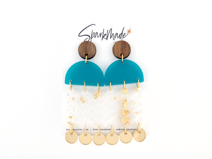 Jelly Frosted Drop Earrings - Teal