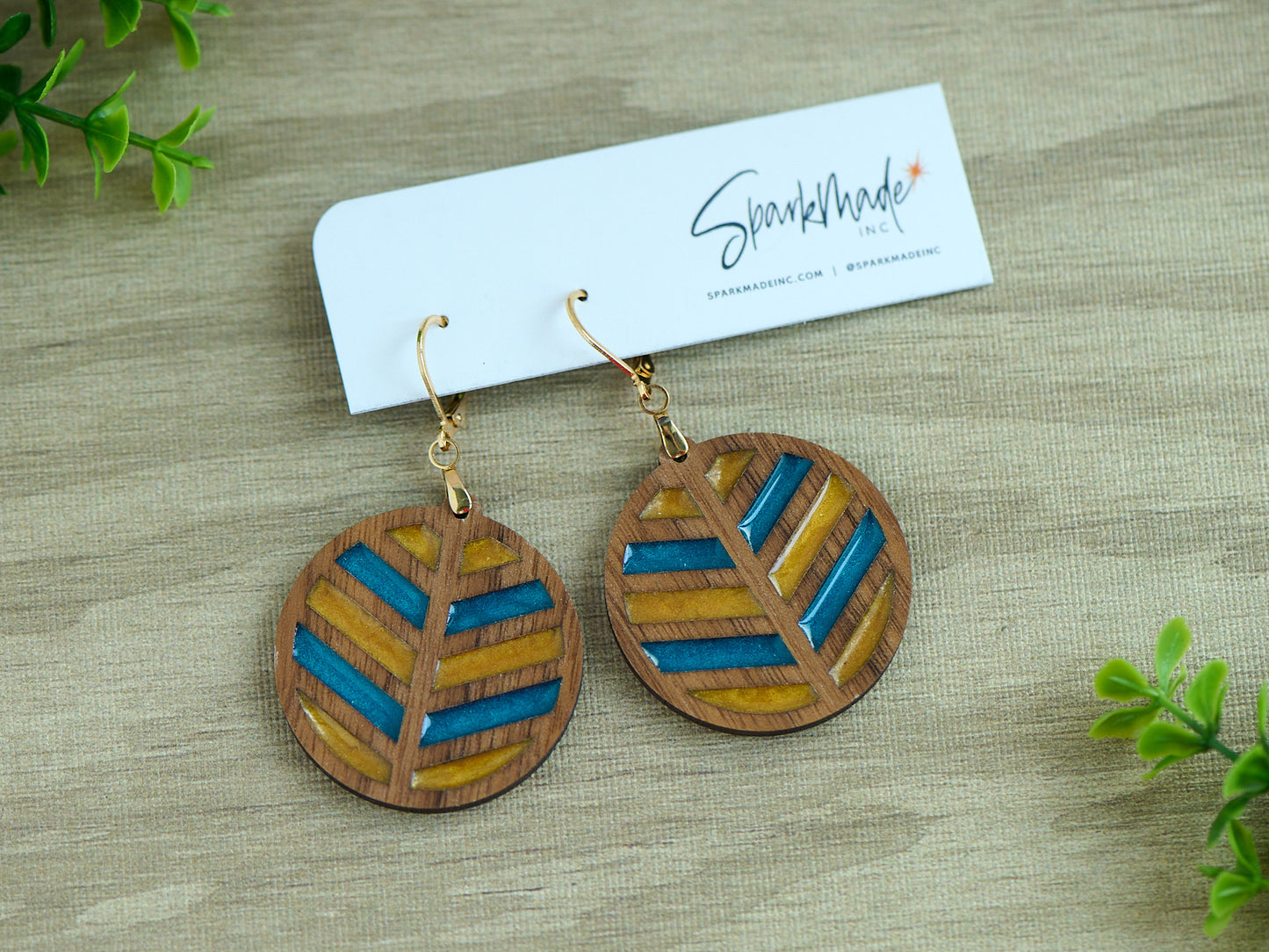 Juliet Harwood and Resin Dangle Earrings