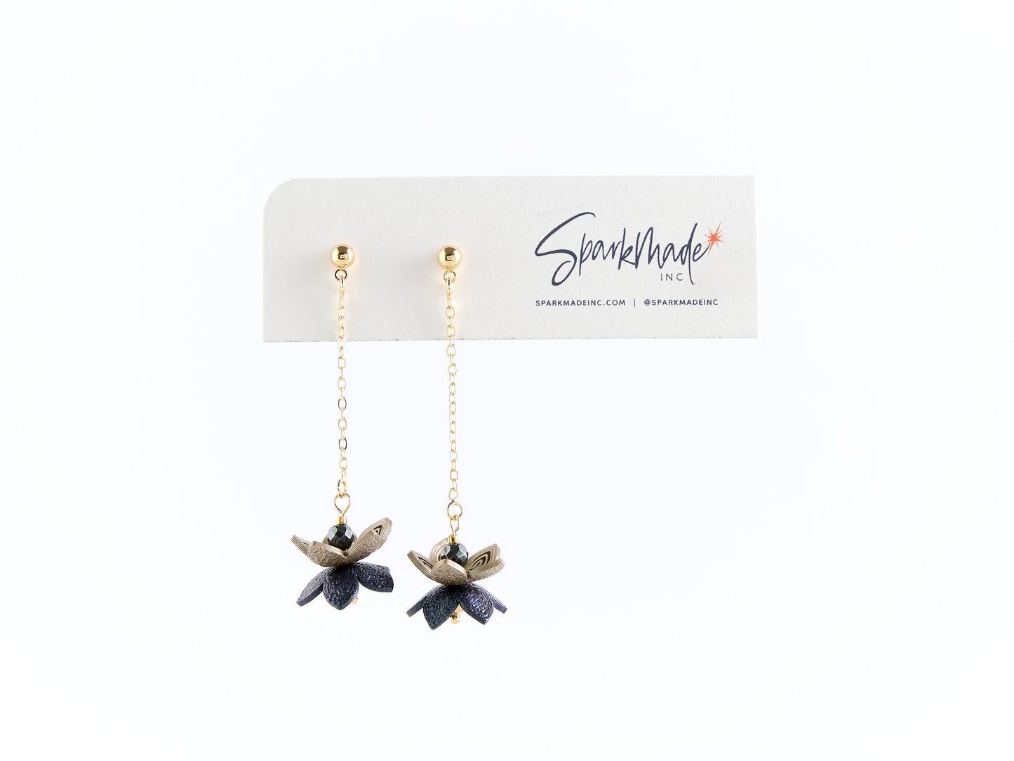 Kaia Mini Drop Earrings Gold/Midnight