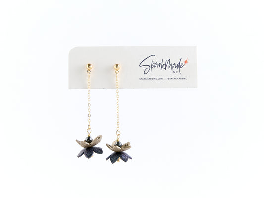 Kaia Mini Drop Earrings Gold/Midnight