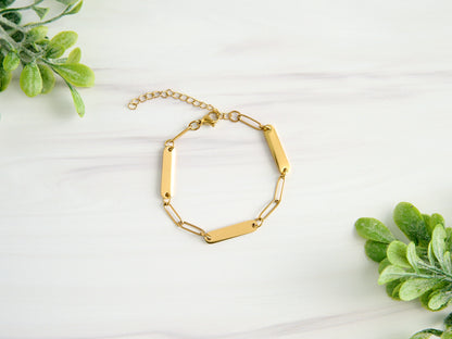 Personalized Mini Bar Paperclip Bracelet