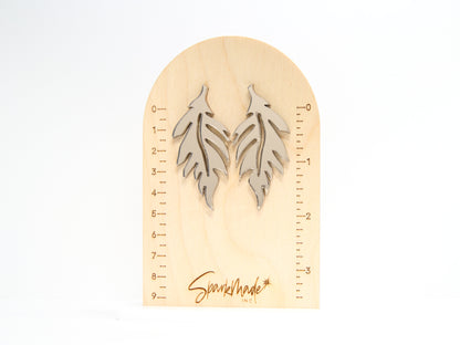Mirror Leaf Bronce Stud Earrings