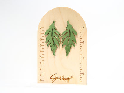 Mirror Leaf Green Stud Earrings