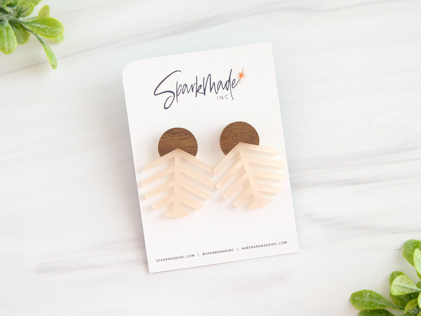 Oasis Acrylic Earrings - Pearlescent Champagne