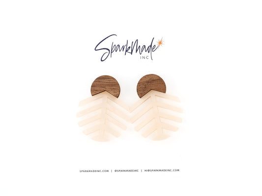 Oasis Acrylic Earrings - Pearlescent Champagne