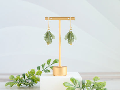 Petals 3D Printed Earrings Green