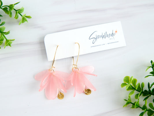 Petals 3D Printed Earrings Pink