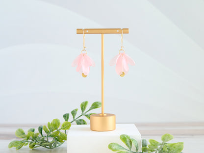 Petals 3D Printed Earrings Pink