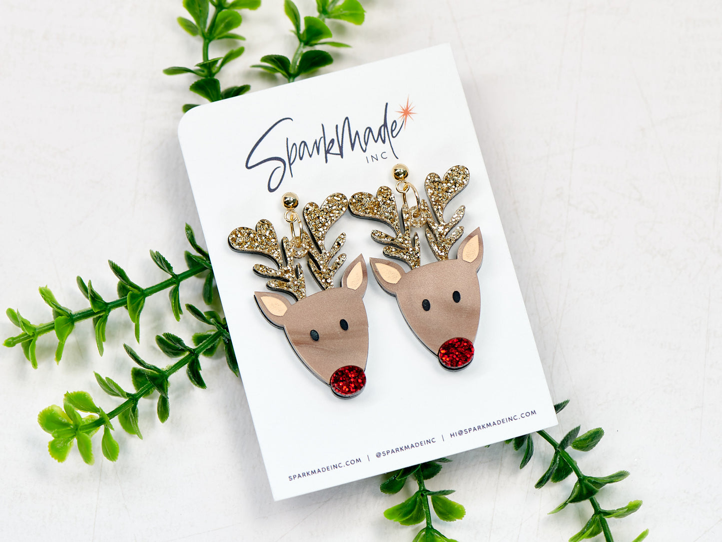 Rudolf Reindeer Christmas Earrings