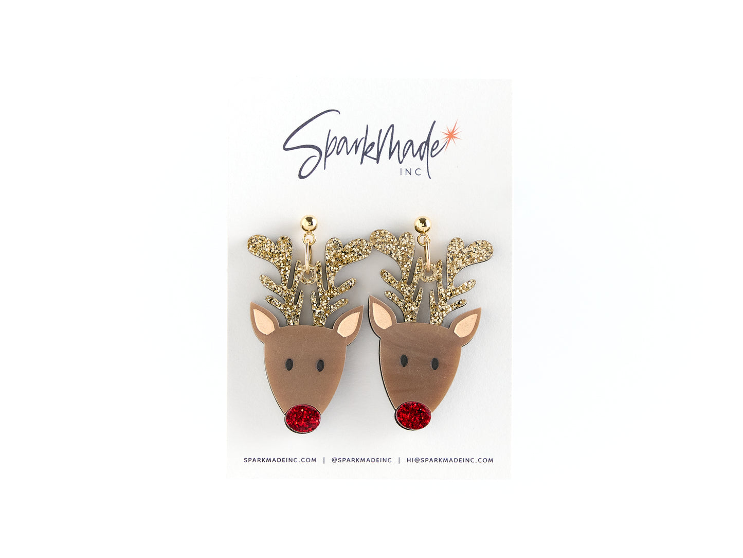 Rudolf Reindeer Christmas Earrings