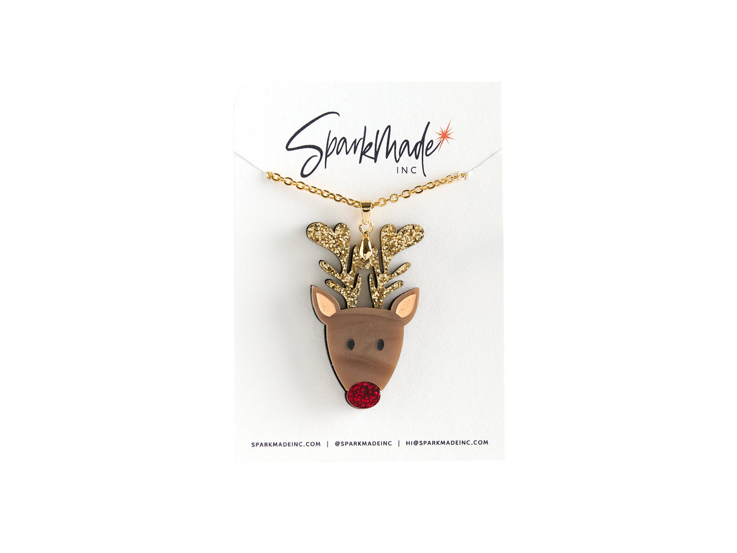 Rudolf Reindeer Christmas Necklace
