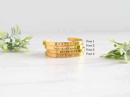 Personalized  Stainless Steel Bangle Bracelet