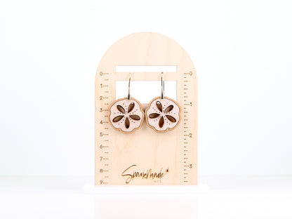 Sea Coin Wooden Earrings