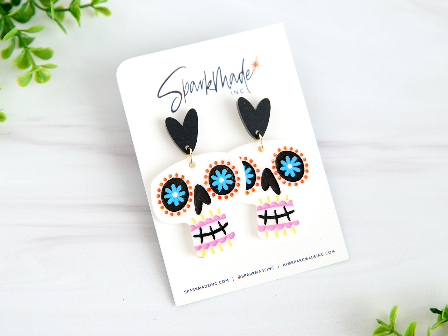 Sugar Skull Earrings - White
