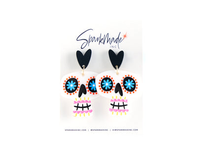 Sugar Skull Earrings - White
