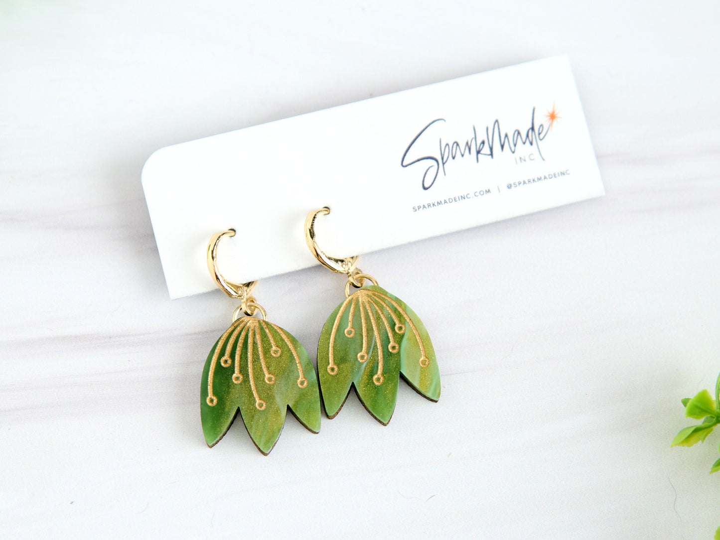 Tulip Earrings Green