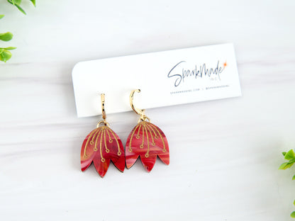 Tulip Earrings Red
