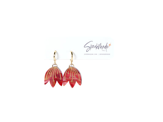 Tulip Earrings Red