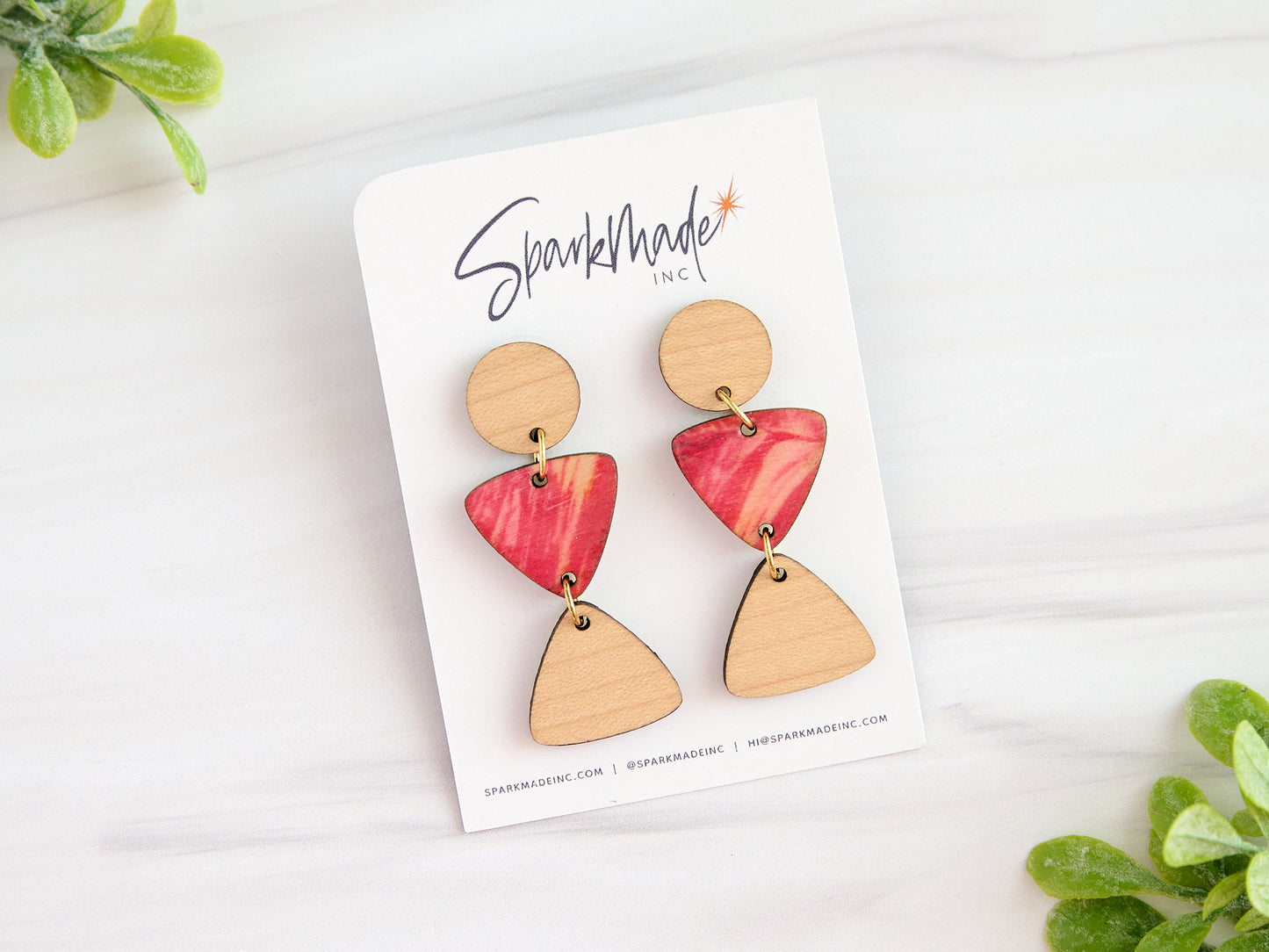 Tyra Drop Earrings - Pink