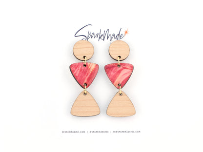 Tyra Drop Earrings - Pink