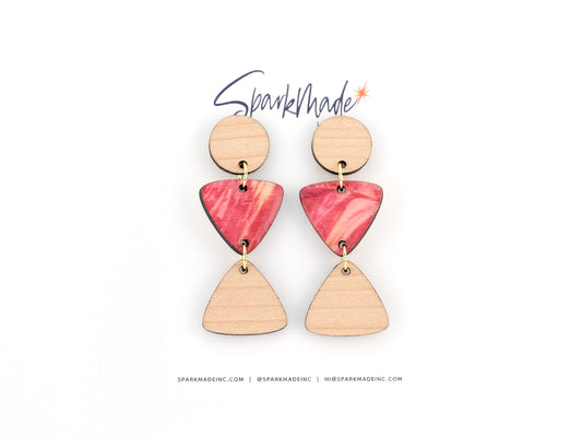 Tyra Drop Earrings - Pink