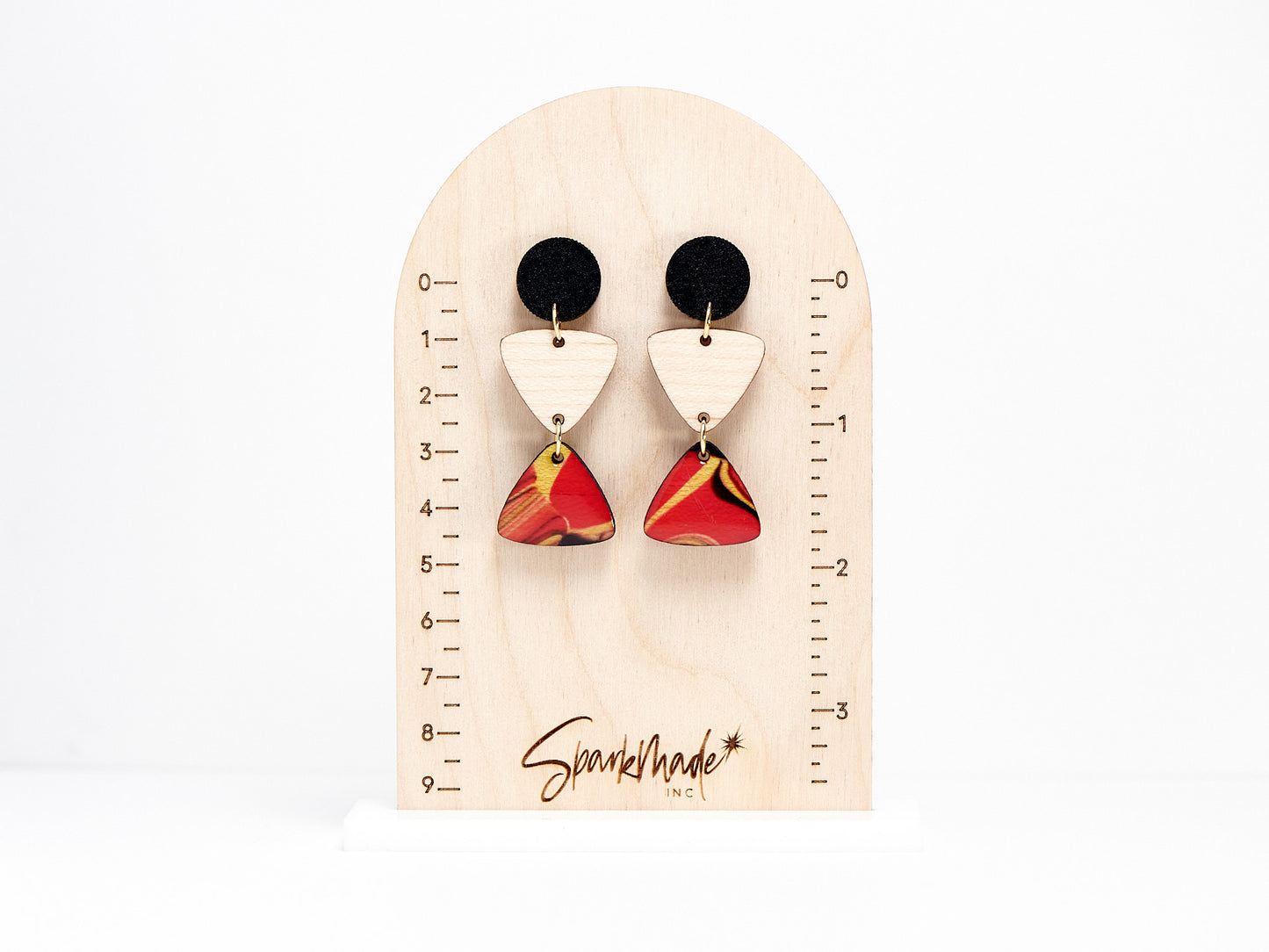 Tyra Drop Earrings - Red and Black