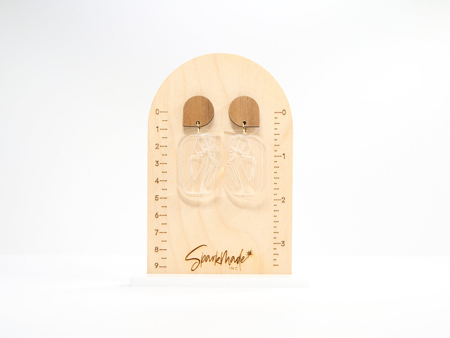 Woman Clear Engraved Earrings