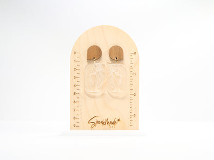 Woman Clear Engraved Earrings