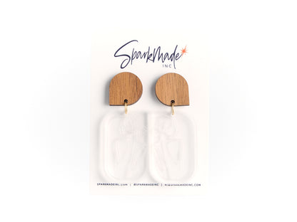 Woman Clear Engraved Earrings